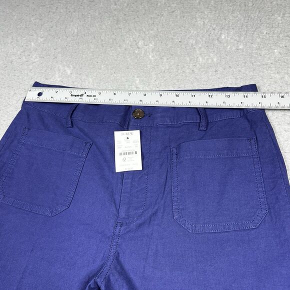 J. Crew Pant Womens Size 29 Blue High-Rise Pockets Wide-Leg Pant NWT Linen Blend - Picture 4 of 11
